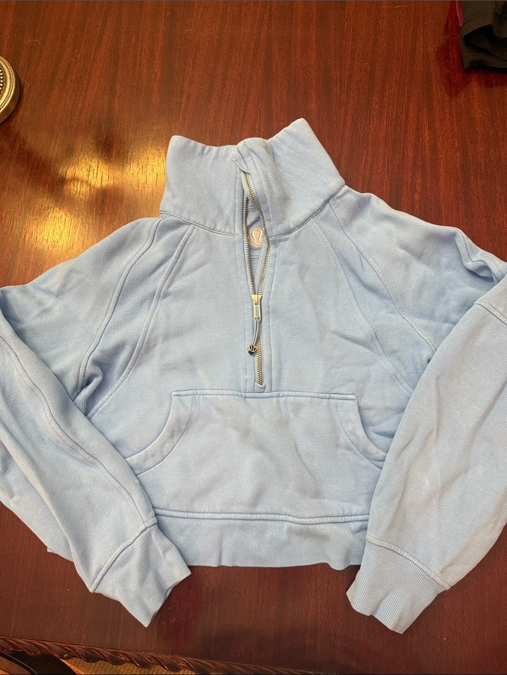 Lululemon Scuba Cropped - Light Blue Quarter-Zip Pullover Sweatshirt XS/S